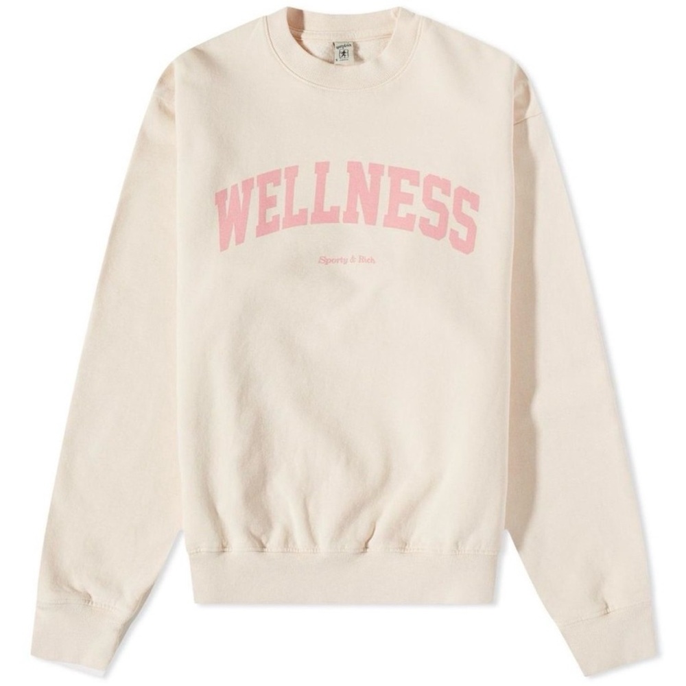 Cream Rich & Sporty Wellness Crewneck sz Medium